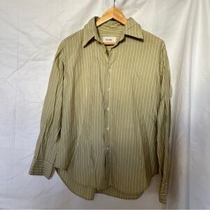 Ernie Palo Olive Striped Button Down Shirt